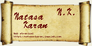 Nataša Karan vizit kartica